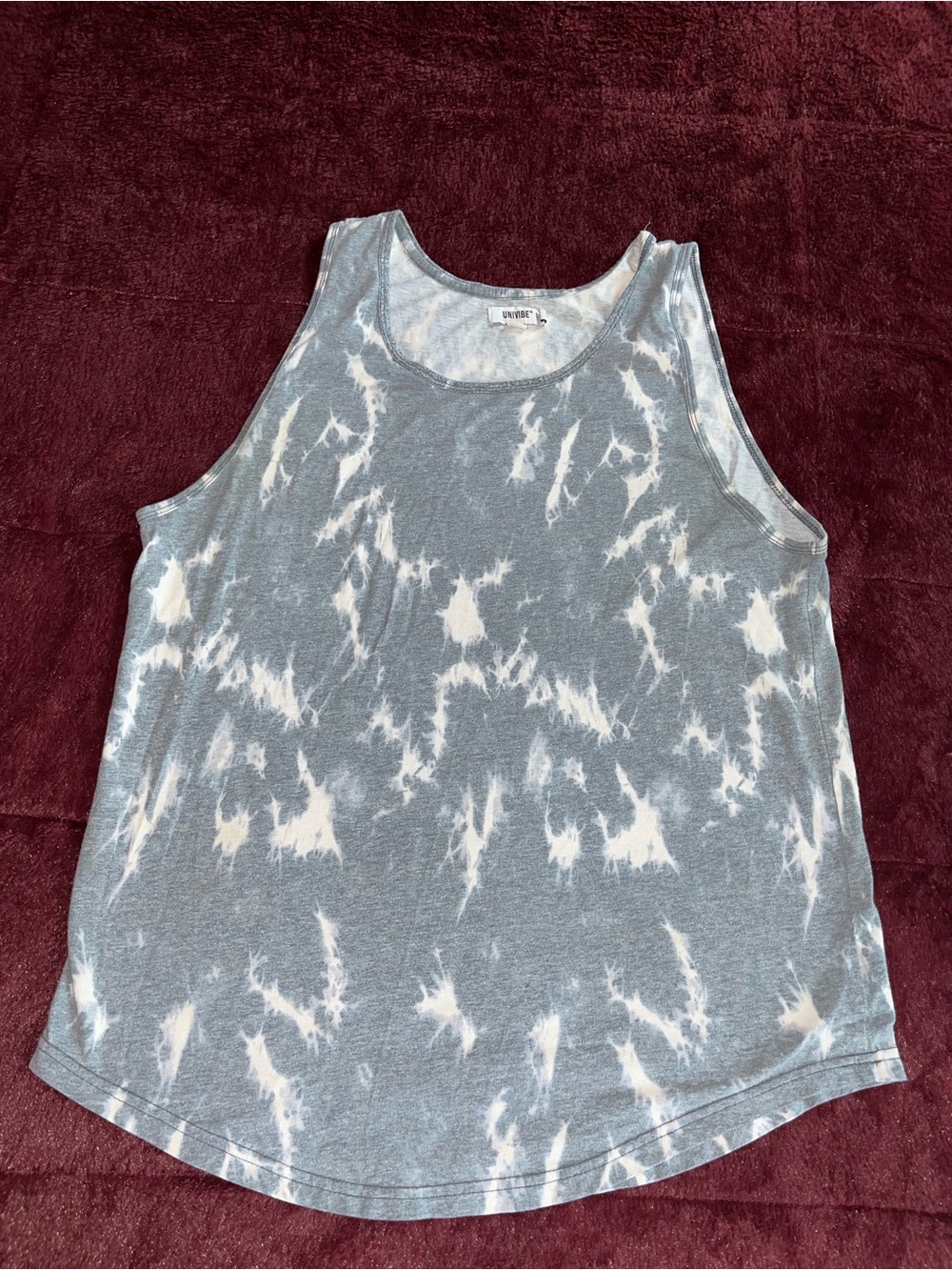 Tie-Dye Tank Top in Gray and White